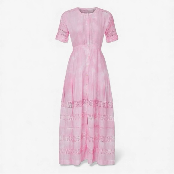 LoveShackFancy Dress Women's Small Edie Cotton Crochet Lace Maxi Boho New - Picture 3 of 16